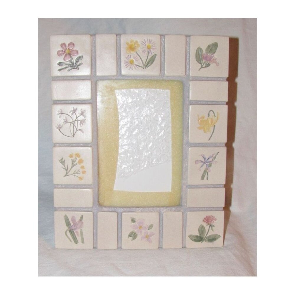 Malden Floral Ceramic Picture Frame 5x7 Botanical Flowers Home Decor